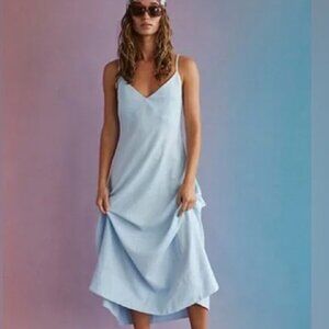 Free People Emmer Linen dress, Light Blue XS